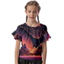 Fire Flame Burn Hot Heat Light Burning Orange Kids  Cut Out Flutter Sleeves View1