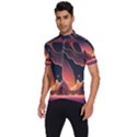 Fire Flame Burn Hot Heat Light Burning Orange Men s Short Sleeve Cycling Jersey View2