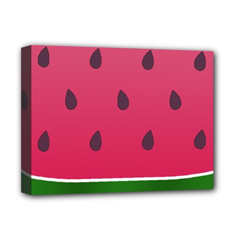 Watermelon Fruit Summer Red Fresh Food Healthy Deluxe Canvas 16  X 12  (stretched)  by pakminggu