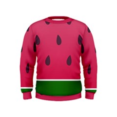 Watermelon Fruit Summer Red Fresh Food Healthy Kids  Sweatshirt by pakminggu