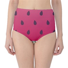 Watermelon Fruit Summer Red Fresh Food Healthy Classic High-waist Bikini Bottoms by pakminggu