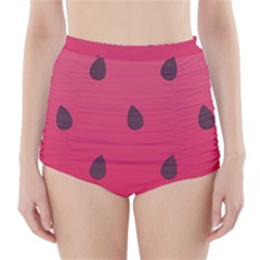 Watermelon Fruit Summer Red Fresh Food Healthy High-waisted Bikini Bottoms by pakminggu