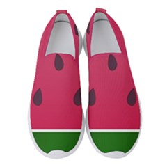 Watermelon Fruit Summer Red Fresh Food Healthy Women s Slip On Sneakers by pakminggu