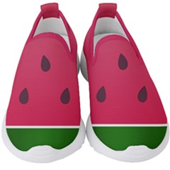 Watermelon Fruit Summer Red Fresh Food Healthy Kids  Slip On Sneakers by pakminggu