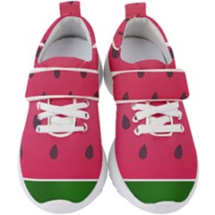 Watermelon Fruit Summer Red Fresh Food Healthy Kids  Velcro Strap Shoes by pakminggu