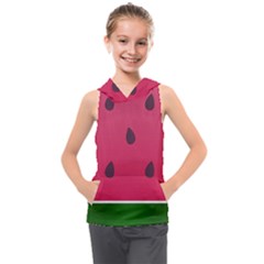 Watermelon Fruit Summer Red Fresh Food Healthy Kids  Sleeveless Hoodie by pakminggu