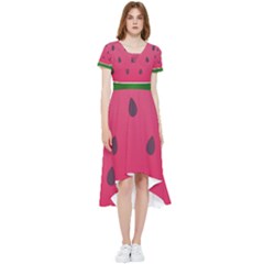 Watermelon Fruit Summer Red Fresh Food Healthy High Low Boho Dress by pakminggu