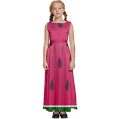 Watermelon Fruit Summer Red Fresh Food Healthy Kids  Satin Sleeveless Maxi Dress by pakminggu