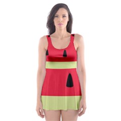 Watermelon Fruit Food Healthy Vitamins Nutrition Skater Dress Swimsuit by pakminggu