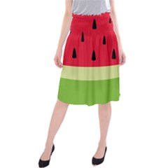 Watermelon Fruit Food Healthy Vitamins Nutrition Midi Beach Skirt by pakminggu