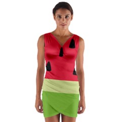 Watermelon Fruit Food Healthy Vitamins Nutrition Wrap Front Bodycon Dress by pakminggu