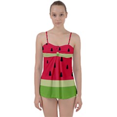 Watermelon Fruit Food Healthy Vitamins Nutrition Babydoll Tankini Set by pakminggu