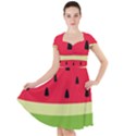 Watermelon Fruit Food Healthy Vitamins Nutrition Cap Sleeve Midi Dress View1