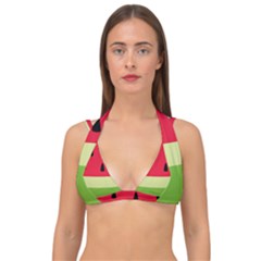 Watermelon Fruit Food Healthy Vitamins Nutrition Double Strap Halter Bikini Top by pakminggu