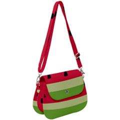 Watermelon Fruit Food Healthy Vitamins Nutrition Saddle Handbag by pakminggu