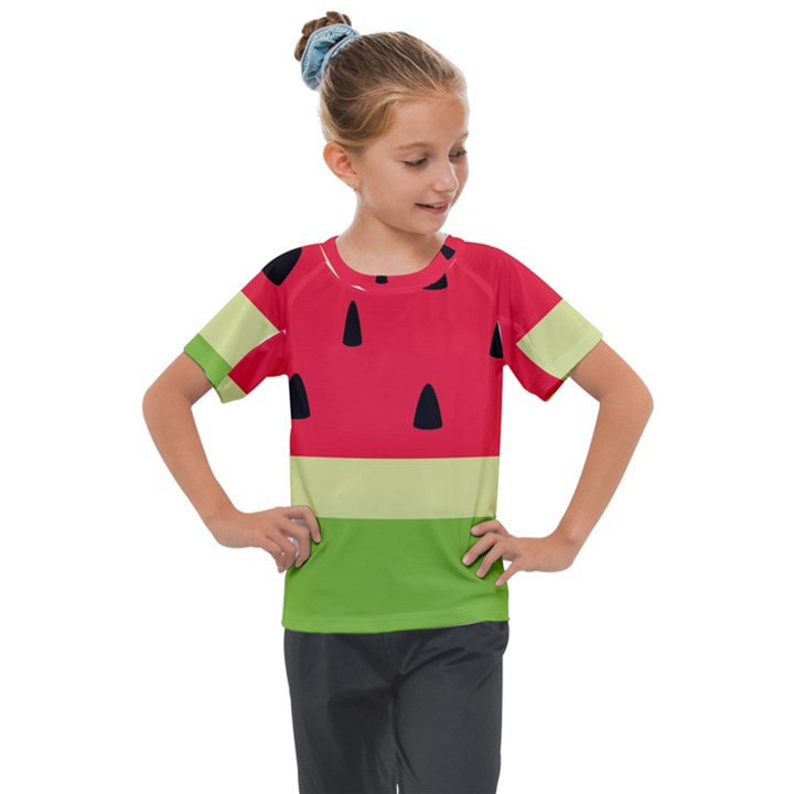 Watermelon Fruit Food Healthy Vitamins Nutrition Kids  Mesh Piece Tee