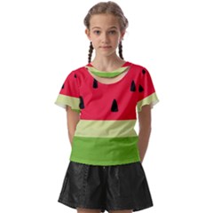 Watermelon Fruit Food Healthy Vitamins Nutrition Kids  Front Cut Tee by pakminggu