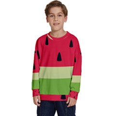 Watermelon Fruit Food Healthy Vitamins Nutrition Kids  Crewneck Sweatshirt by pakminggu