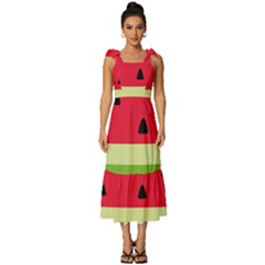 Watermelon Fruit Food Healthy Vitamins Nutrition Tie-strap Tiered Midi Chiffon Dress by pakminggu