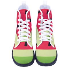 Watermelon Fruit Food Healthy Vitamins Nutrition Women s High-top Canvas Sneakers by pakminggu