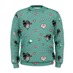 Raccoon Texture Seamless Scrapbooking Hearts Men s Sweatshirt by pakminggu