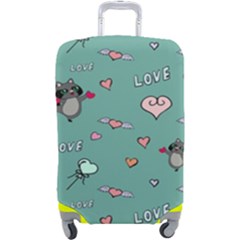 Raccoon Texture Seamless Scrapbooking Hearts Luggage Cover (large) by pakminggu