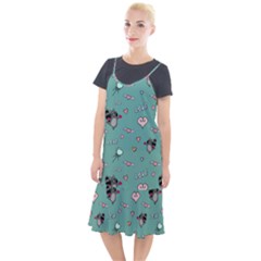 Raccoon Texture Seamless Scrapbooking Hearts Camis Fishtail Dress by pakminggu