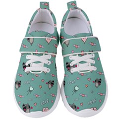 Raccoon Texture Seamless Scrapbooking Hearts Women s Velcro Strap Shoes by pakminggu