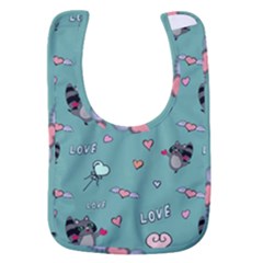 Raccoon Texture Seamless Scrapbooking Hearts Baby Bib by pakminggu