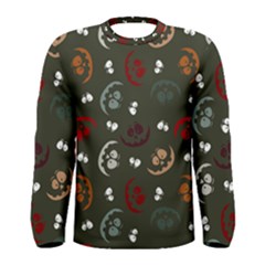 Art Halloween Pattern Creepy Design Digital Papers Men s Long Sleeve Tee by pakminggu