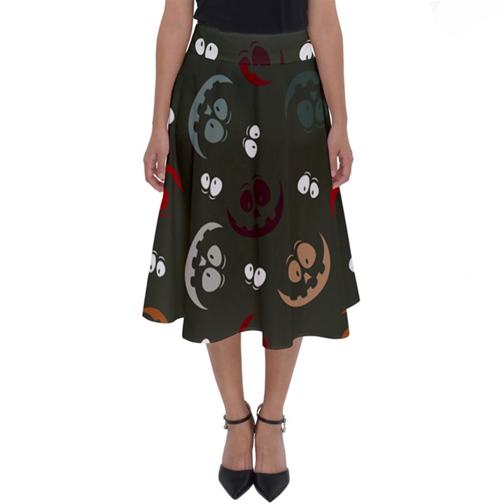 Art Halloween Pattern Creepy Design Digital Papers Perfect Length Midi Skirt