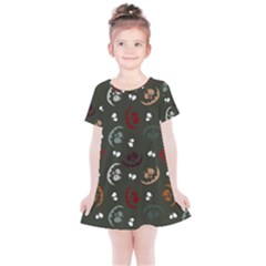 Art Halloween Pattern Creepy Design Digital Papers Kids  Simple Cotton Dress by pakminggu