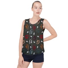 Art Halloween Pattern Creepy Design Digital Papers Bubble Hem Chiffon Tank Top by pakminggu