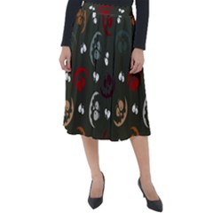 Art Halloween Pattern Creepy Design Digital Papers Classic Velour Midi Skirt  by pakminggu