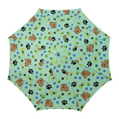 Dog Pattern Seamless Blue Background Scrapbooking Golf Umbrellas by pakminggu