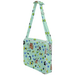 Dog Pattern Seamless Blue Background Scrapbooking Cross Body Office Bag by pakminggu