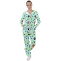 Dog Pattern Seamless Blue Background Scrapbooking Women s Tracksuit View1