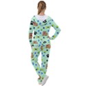 Dog Pattern Seamless Blue Background Scrapbooking Women s Tracksuit View2