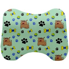 Dog Pattern Seamless Blue Background Scrapbooking Head Support Cushion by pakminggu