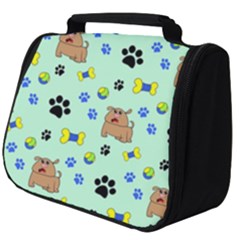 Dog Pattern Seamless Blue Background Scrapbooking Full Print Travel Pouch (big) by pakminggu