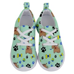 Dog Pattern Seamless Blue Background Scrapbooking Running Shoes by pakminggu