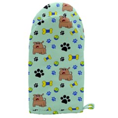 Dog Pattern Seamless Blue Background Scrapbooking Microwave Oven Glove by pakminggu