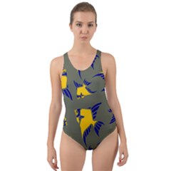 Background Pattern Texture Design Wallpaper Cut-out Back One Piece Swimsuit