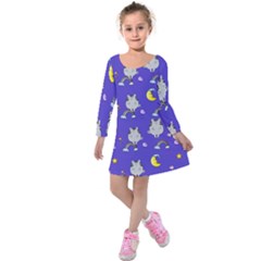 Texture Pattern Seamless Rainbow Background Dream Kids  Long Sleeve Velvet Dress by pakminggu