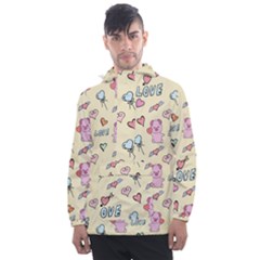 Pig Animal Love Romance Seamless Texture Pattern Men s Front Pocket Pullover Windbreaker by pakminggu