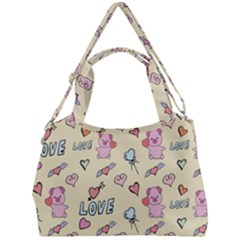 Pig Animal Love Romance Seamless Texture Pattern Double Compartment Shoulder Bag by pakminggu