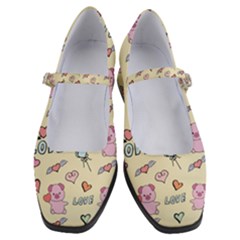 Pig Animal Love Romance Seamless Texture Pattern Women s Mary Jane Shoes by pakminggu