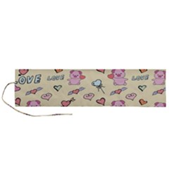 Pig Animal Love Romance Seamless Texture Pattern Roll Up Canvas Pencil Holder (l) by pakminggu