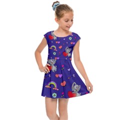 Texture Seamless Digital Scrapbooking Decorative Kids  Cap Sleeve Dress