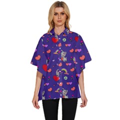 Texture Seamless Digital Scrapbooking Decorative Women s Batwing Button Up Shirt